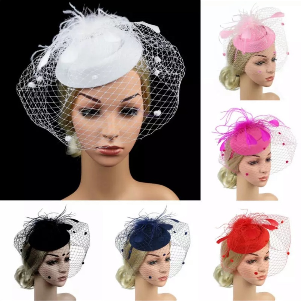 NWT French Birdcage Veil Fascinator Hat
